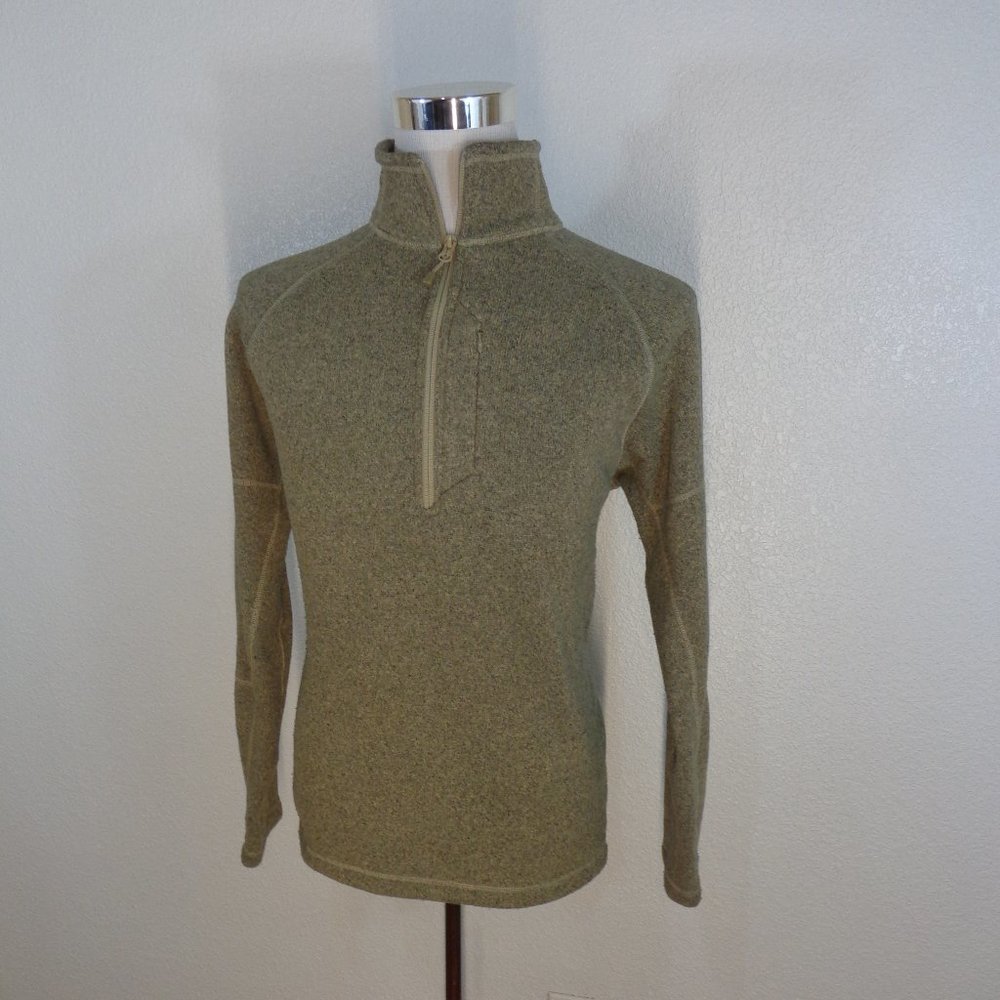 The North Face 1/4 Zip Pullover Knit Fleece Jacket Mens L Light Brown - Picture 3 of 6